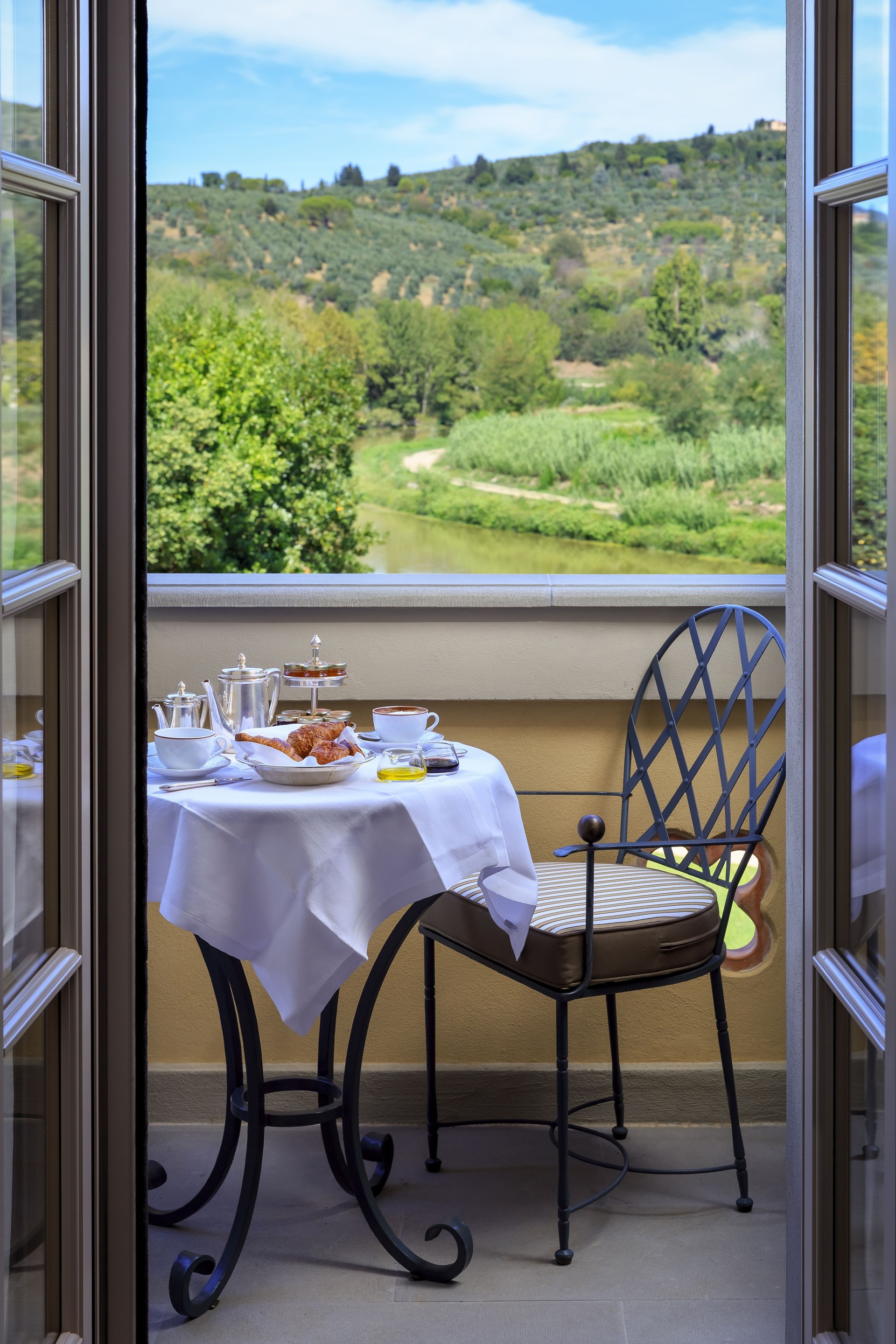 Luxury breakfast in terrace